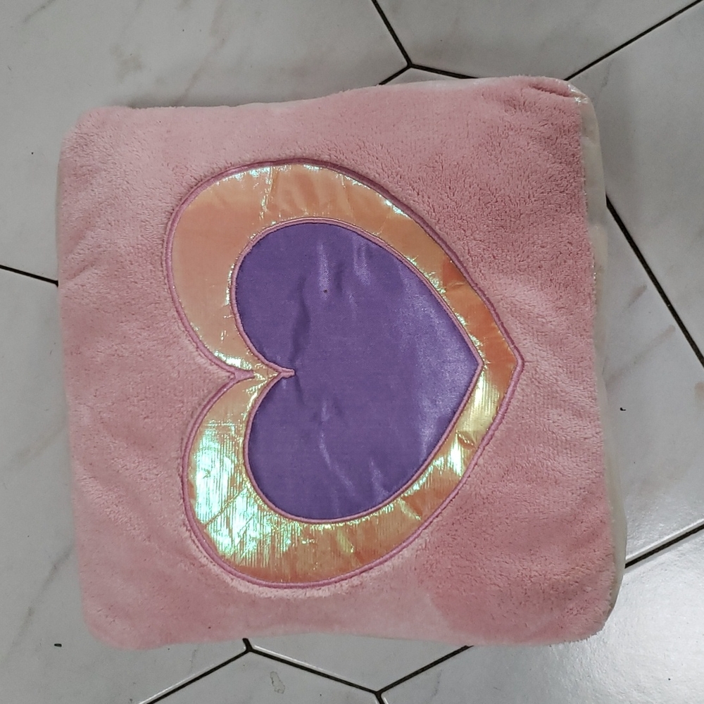 Pink Plush Heart Pillow
